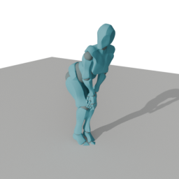 Bending Forward, Arms Crossed Over Knees